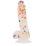 Фаллоимитатор с конфетти ADDICTION - PARTY MARTY 7.5″ - FROST & CONFETTI, 19 см, силикон