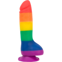 Радужный фаллоимитатор ADDICTION - JUSTIN - 8" - RAINBOW, 20,3 см, силикон