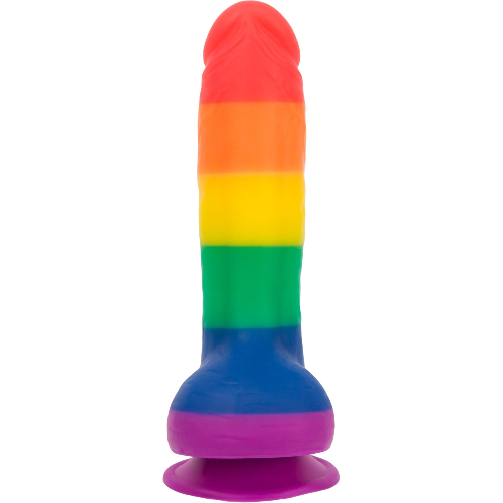 Радужный фаллоимитатор ADDICTION - JUSTIN - 8" - RAINBOW, 20,3 см, силикон