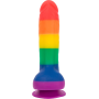 Радужный фаллоимитатор ADDICTION - JUSTIN - 8" - RAINBOW, 20,3 см, силикон