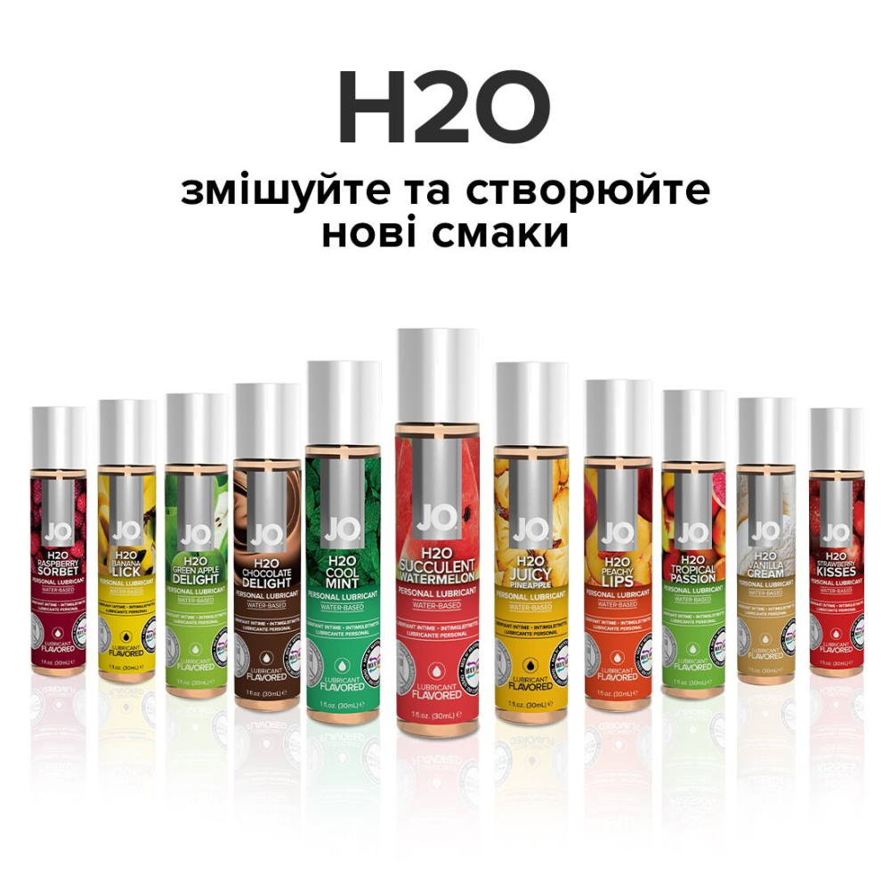 Смазка на водной основе JO H2O — Watermelon (60 мл) без сахара, растительный глицерин