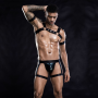 Эротический комплект для мужчин трусы + портупея One Size Black