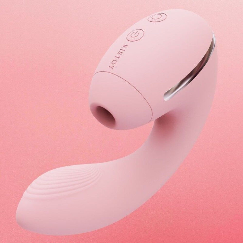 Вакуумный вибратор KISTOY Tina Mini Pink, вагинально-клиторальный