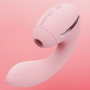 Вакуумный вибратор KISTOY Tina Mini Pink, вагинально-клиторальный