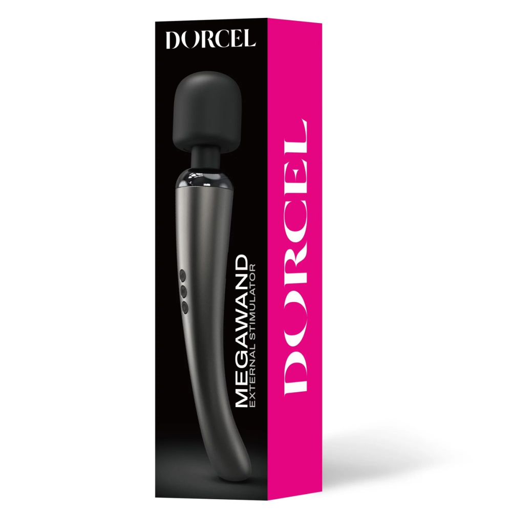 Мощный вибромассажер Dorcel Megawand Chrome Silver перезаряжаемый, 160 режимов