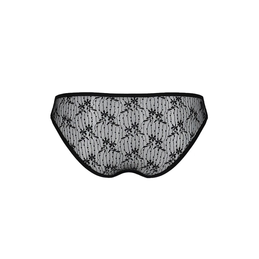 Трусики-слипы с кружевной сеточкой Passion DINA THONG XXL/XXXL, black