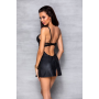 Бэби-долл из эко-кожи и кружева Passion LOONA CHEMISE XXL/XXXL, black