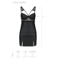 Бэби-долл из эко-кожи и кружева Passion LOONA CHEMISE XXL/XXXL, black