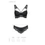 Комплект из эко-кожи с кружевом Passion LOONA SET S/M, black, бра и трусики