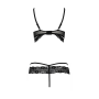 Комплект белья Passion Exclusive SARIA SET OpenBra L/XL, black, стрэпы, откртый лиф, стринги