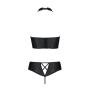 Комплект из эко-кожи Passion NANCY BIKINI S/M, black, бра и трусики с имитацией шнуровки