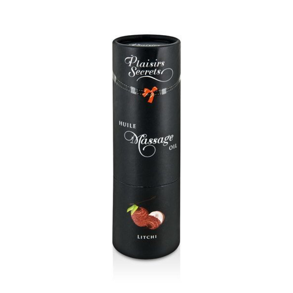 Массажное масло Plaisirs Secrets Litchi (59 мл) с афродизиаками, съедобное, подарочная упаковка