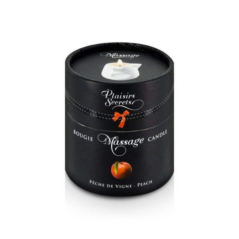 Массажная свеча Plaisirs Secrets Peach (80 мл) подарочная упаковка, керамический сосуд