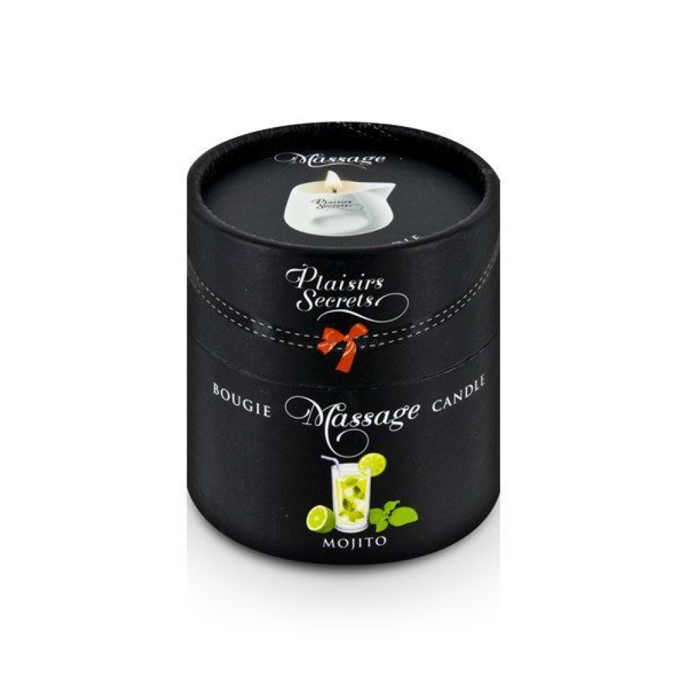 Массажная свеча Plaisirs Secrets Mojito (80 мл) подарочная упаковка, керамический сосуд