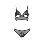 Комплект браллет с ажурным лифом и открытыми трусиками Passion CHRISTA SET Open Bra 2XL/3XL black
