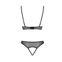 Комплект браллет с ажурным лифом и открытыми трусиками Passion CHRISTA SET Open Bra 2XL/3XL black