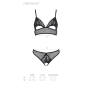 Комплект браллет с ажурным лифом и открытыми трусиками Passion CHRISTA SET Open Bra 2XL/3XL black