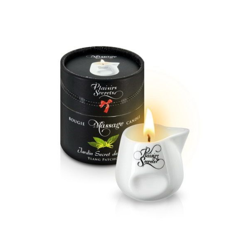 Массажная свеча Plaisirs Secrets Ylang Patchoul (80 мл) подарочная упаковка, керамический сосуд