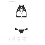 Комплект открытый топ и трусики из эко-кожи с люверсами Passion MALWIA SET Open Bra XXL/XXXL black
