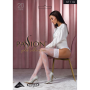 Чулки Passion ST119 5 white, на ажурной силиконовой резинке, с цветочным декором и люрексовой нитью