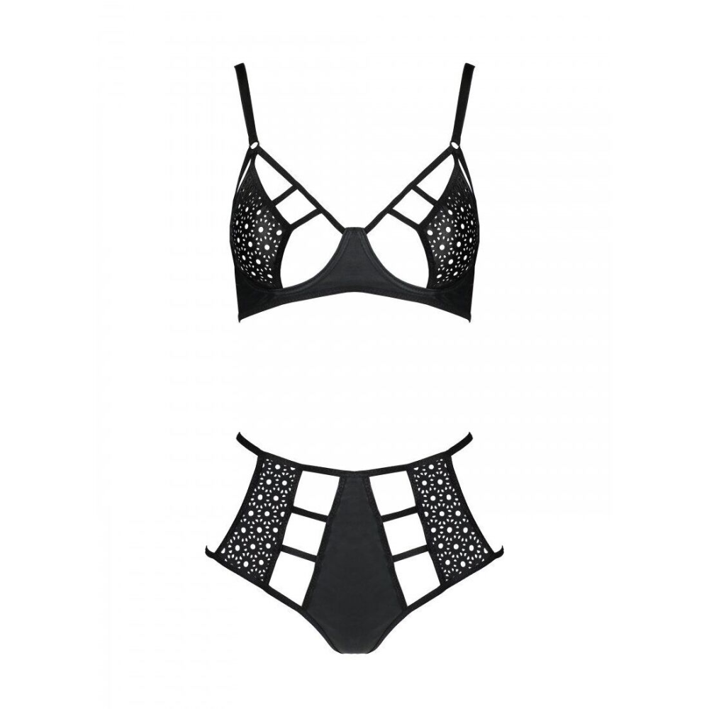 Распродажа!!! Комплект из эко-кожи Passion Tamaris Set black L/XL, бюстгальтер и трусики