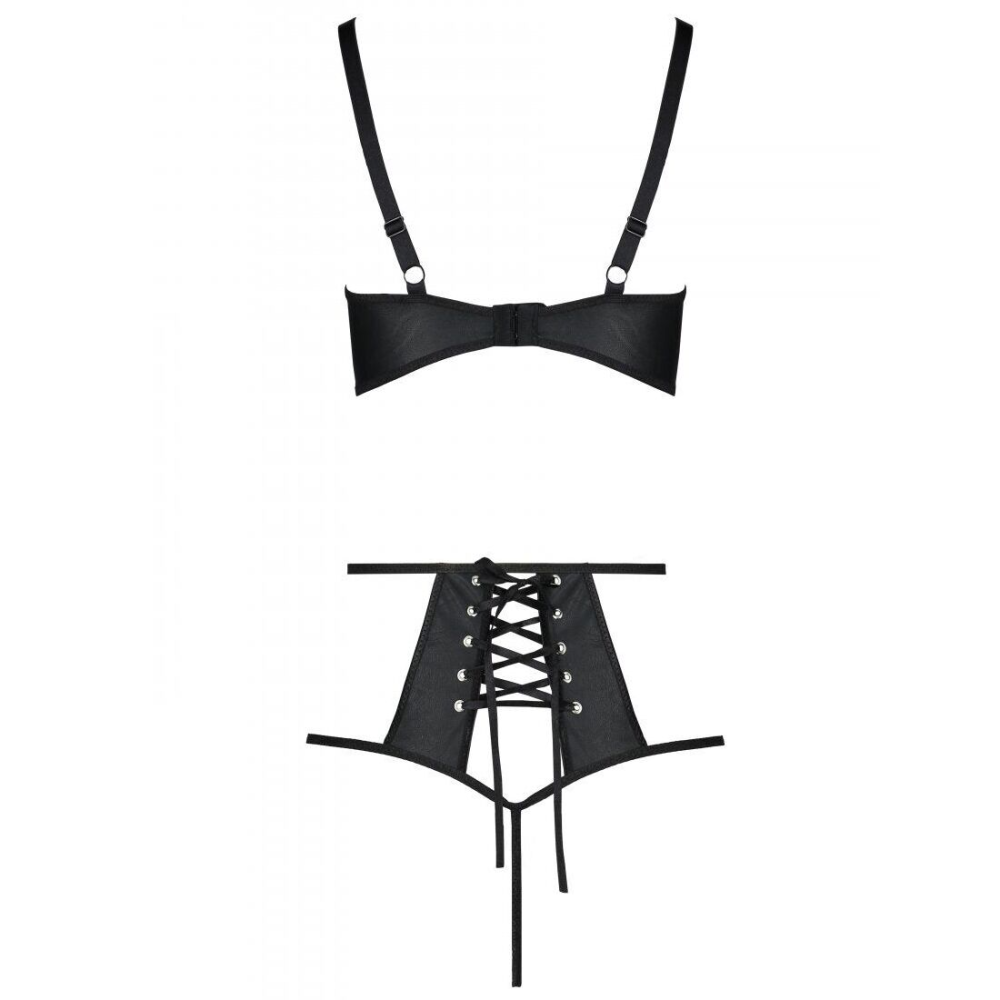 Распродажа!!! Комплект из эко-кожи Passion Tamaris Set black L/XL, бюстгальтер и трусики