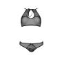 Комплект: бра, трусики с ажурным декором и открытым шагом Passion URSULA SET XXL/XXXL, black