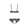 Комплект: бра, трусики с ажурным декором и открытым шагом Passion URSULA SET XXL/XXXL, black
