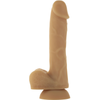 Гибкий фаллоимитатор на присоске ADDICTION — ANDREW 8″ Silicone Dong — Caramel, вибропуля в подарок