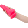 Ребристый фаллоимитатор на присоске ADDICTION — Tom 7″ Dildo With Balls — Pink, вибропуля в подарок