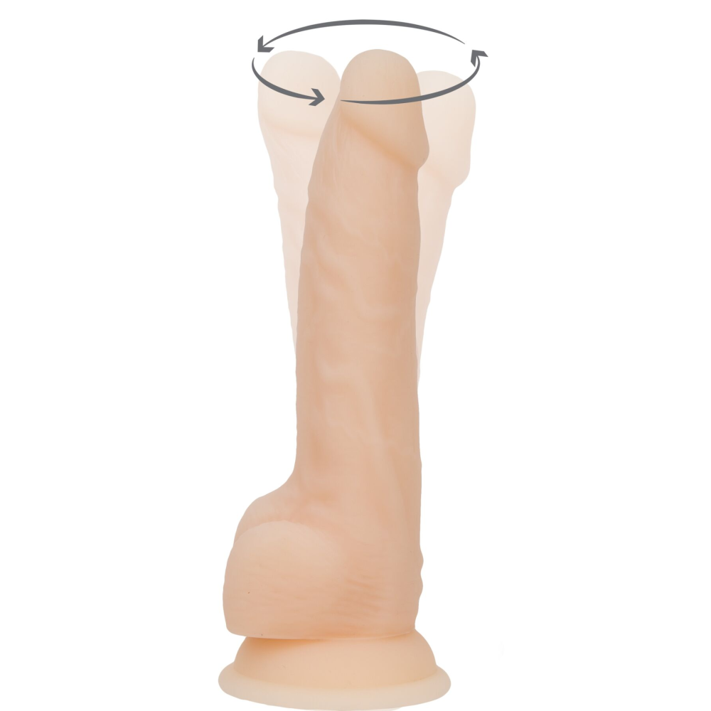 Фаллоимитатор с вибрацией и ротацией Naked ADDICTION James 8″ Rotating & Vibrating Dong, пульт ДУ