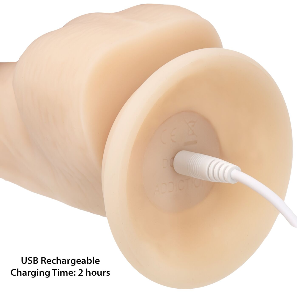 Фаллоимитатор с вибрацией и ротацией Naked ADDICTION James 8″ Rotating & Vibrating Dong, пульт ДУ