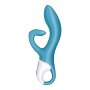 Вибратор кролик с тройным отростком Satisfyer Embrace me Turquoise, 2 мотора, диаметр 3,6 см
