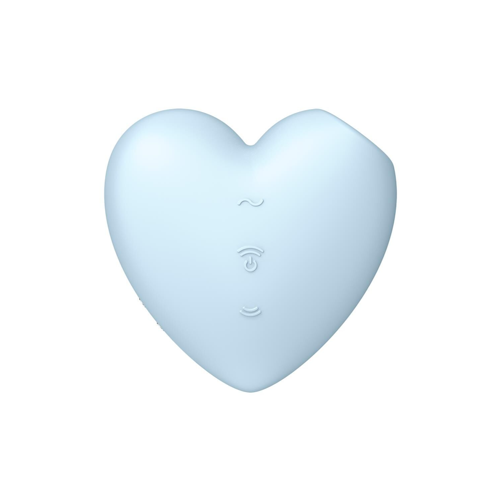 Вакуумный стимулятор-сердечко с вибрацией Satisfyer Cutie Heart Blue