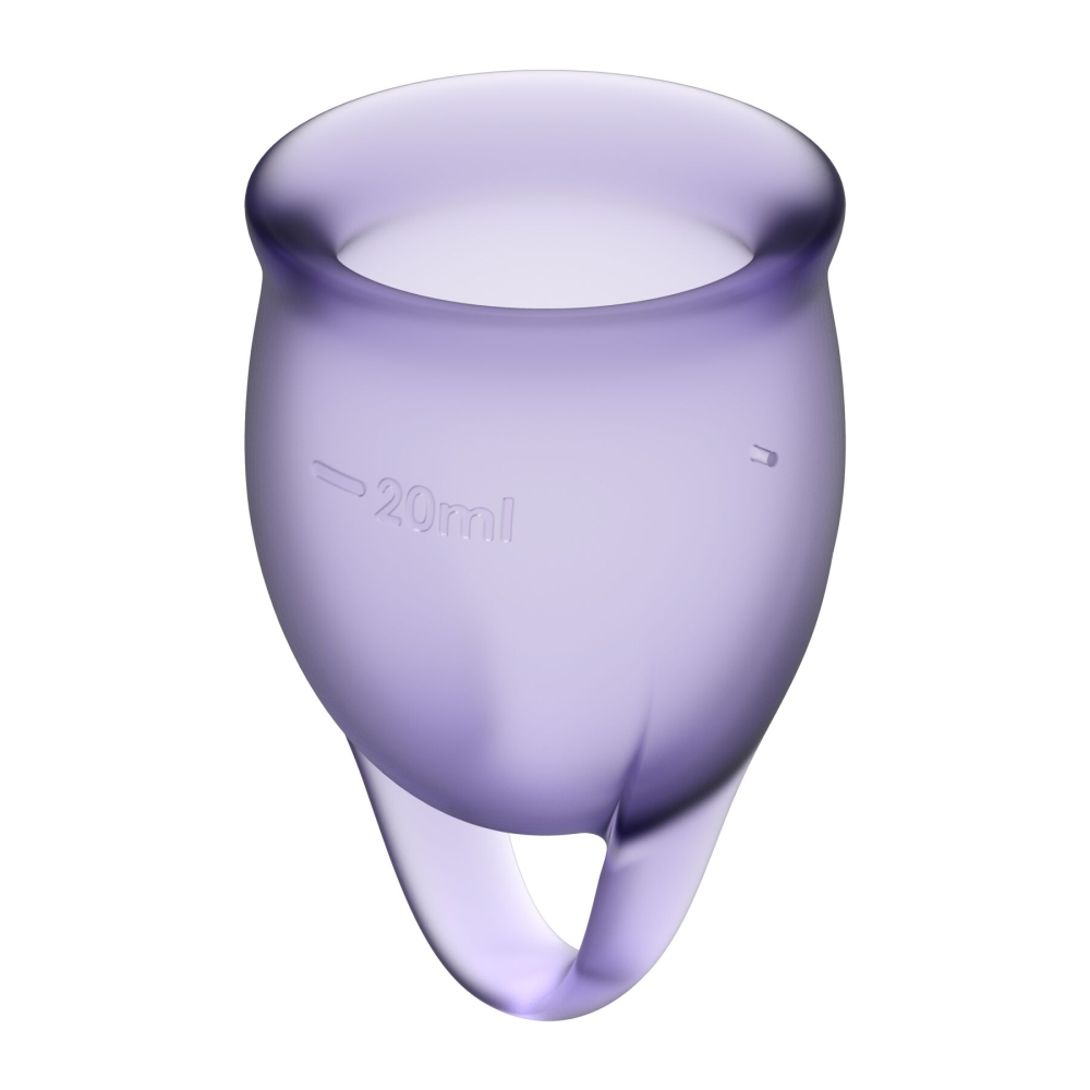 Набор менструальных чаш Satisfyer Feel Confident (lila), 15мл и 20мл, мешочек для хранения