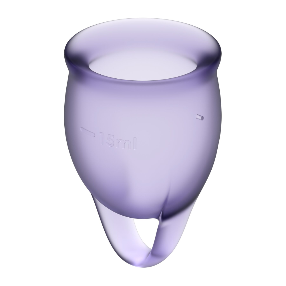 Набор менструальных чаш Satisfyer Feel Confident (lila), 15мл и 20мл, мешочек для хранения