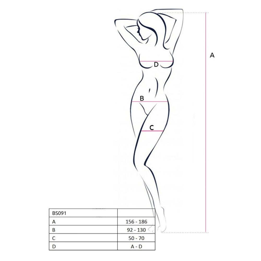 Бодистокинг в очень крупную сетку Passion BS091 white, с доступом