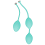 Роскошные вагинальные шарики PILLOW TALK - Frisky Teal с кристаллом, диаметр 3,2см, вес 49-75гр