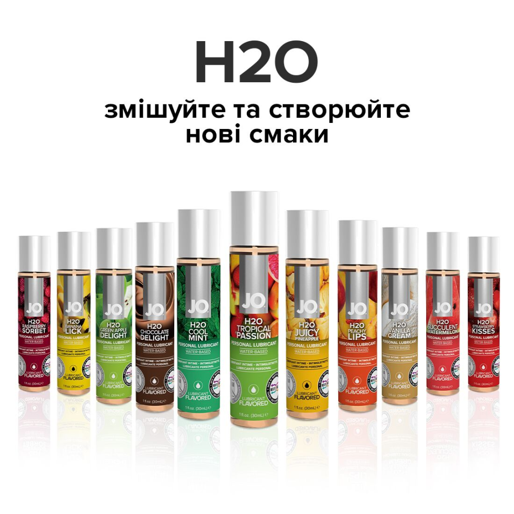 Смазка на водной основе JO H2O — Tropical Passion (120 мл) без сахара, растительный глицерин