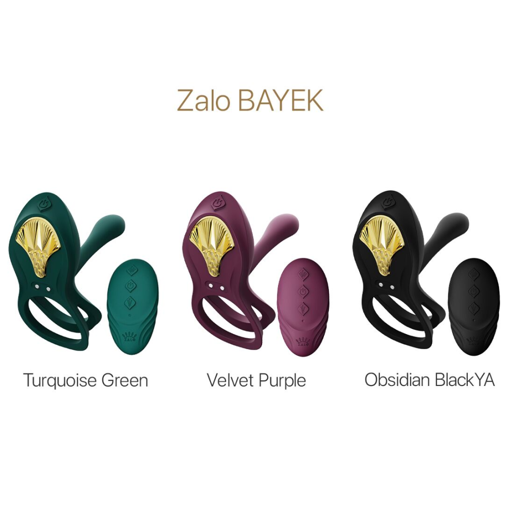 Смарт-эрекционное кольцо Zalo - BAYEK Velvet Purple, двойное с вводимой частью, пульт ДУ