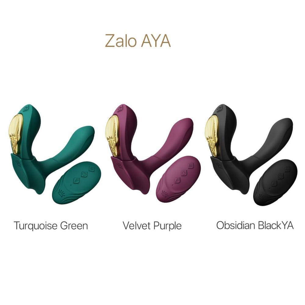 Смарт-вибратор в трусики Zalo - AYA Velvet Purple, насадка и пульт ДУ