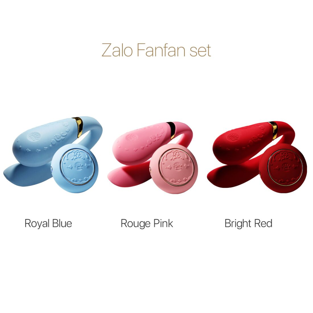 Смартвибратор для пар Zalo — Fanfan set Rouge Pink, пульт ДУ