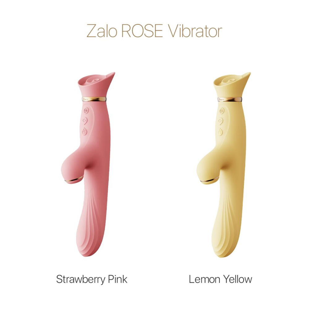 Вибратор с подогревом и вакуумной стимуляцией клитора Zalo - ROSE Vibrator Strawberry Pink
