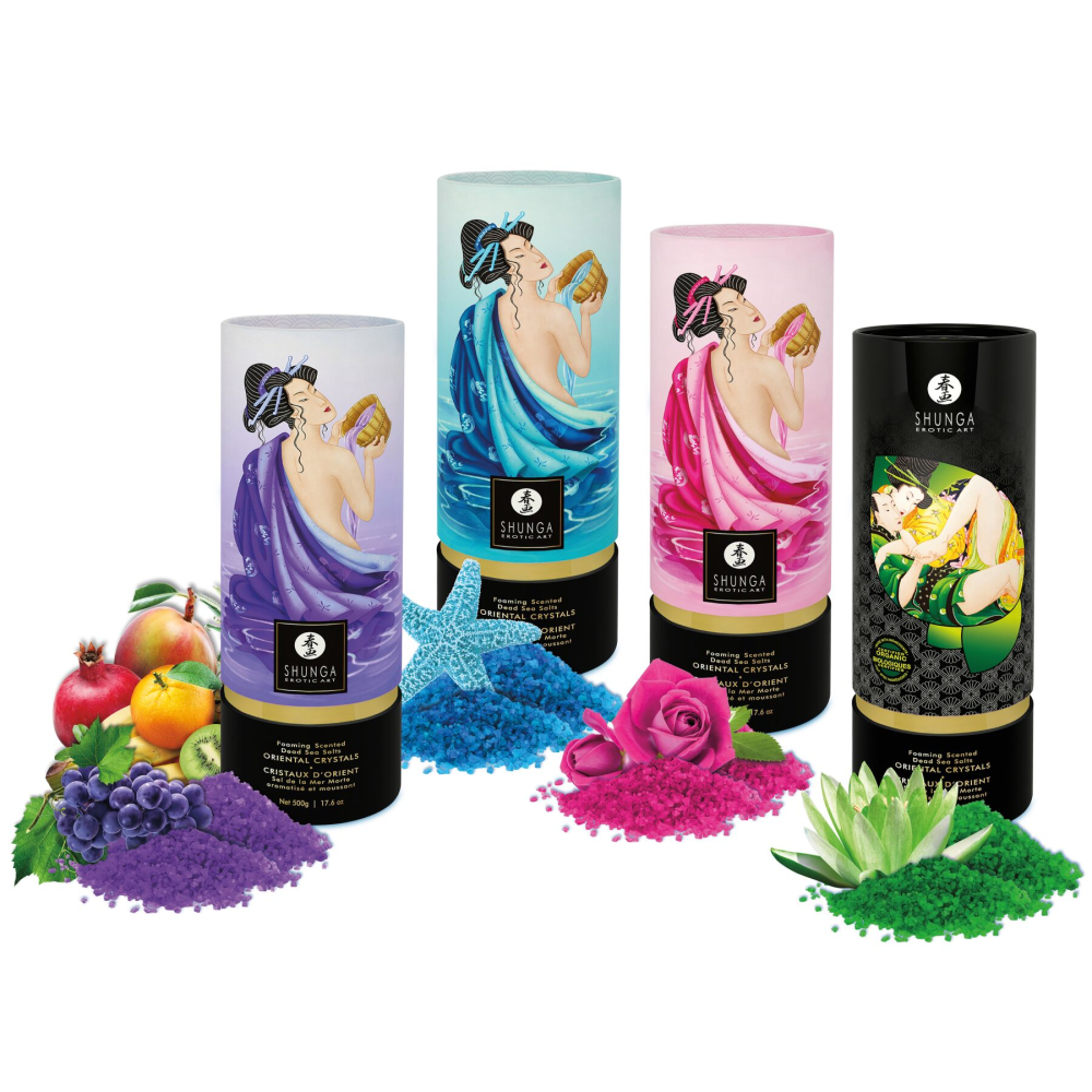 Пенящаяся соль для ванны Shunga Dead Sea salt Oriental Crystals — Ocean Temptations (500 г), соль Ме