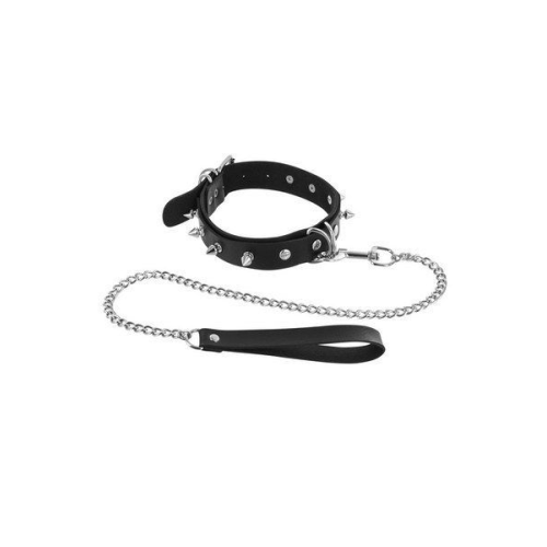 Ошейник с шипами и с поводком Fetish Tentation Spikes and Leash