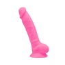 Фаллоимитатор SilexD Johnny Pink (MODEL 1 size 7in) Glow in the dark, двухслойный, силикон+Silexpan