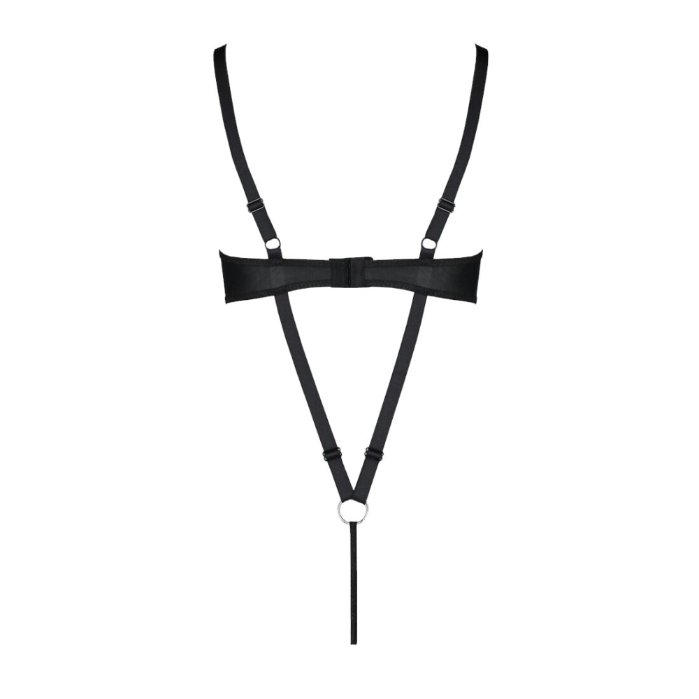 Боди из экокожи Passion CELINE BODY 6XL/7XL black, с доступом, открытый