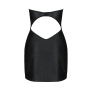 Мини-платье из экокожи Passion CELINE CHEMISE 6XL/7XL, black, шнуровка, трусики в комплекте