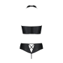 Комплект из экокожи Passion NANACY BIKINI 6XL/7XL black, бра и трусики с имитацией шнуровки