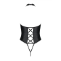 Боди из экокожи Passion NANCY BODY 6XL/7XL black, с имитацией шнуровки и открытым доступом